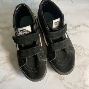 Kids Vans Straps size 13 All black with white stripe